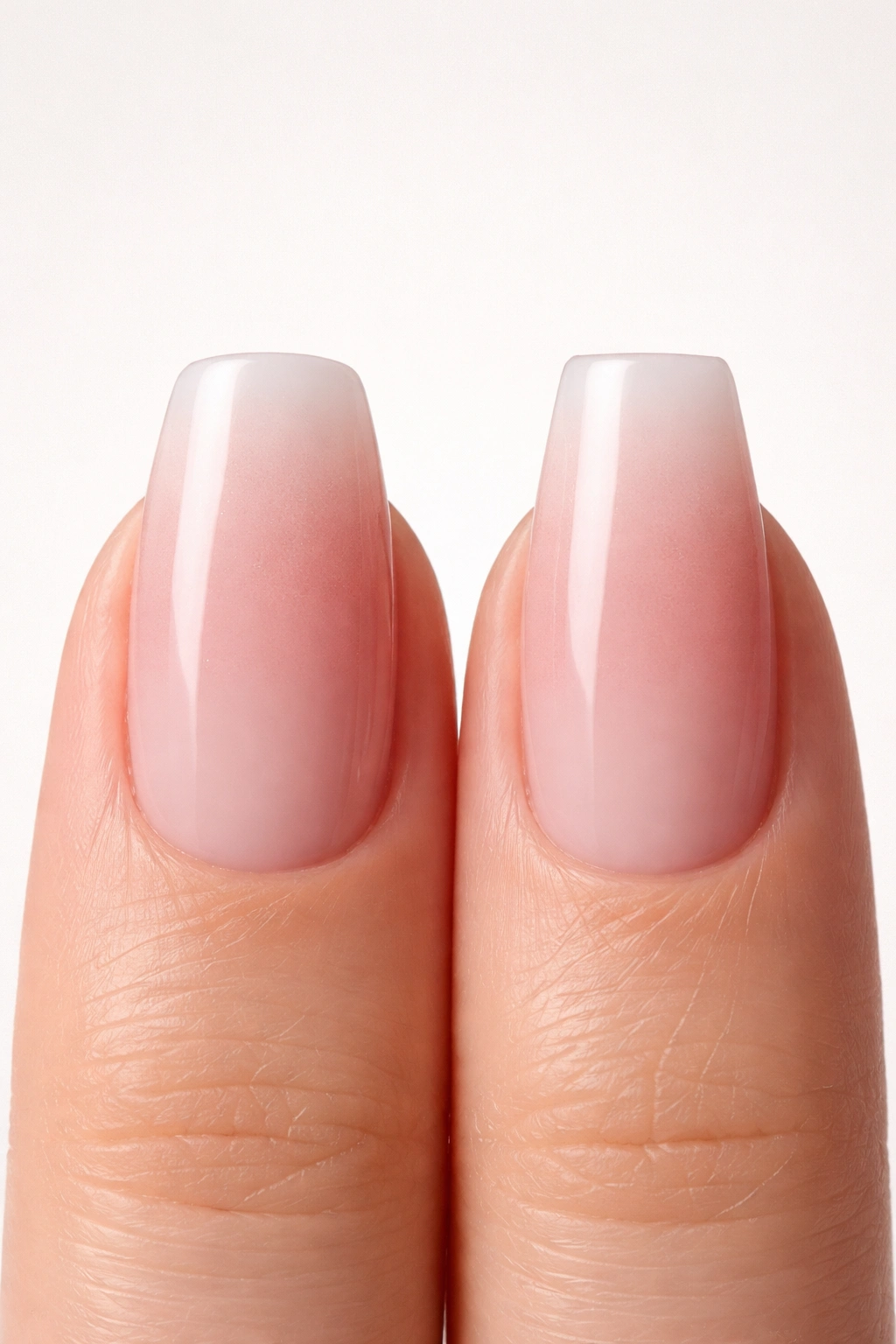 Close-up of ballerina and coffin nail tips showing rounded vs sharp edges