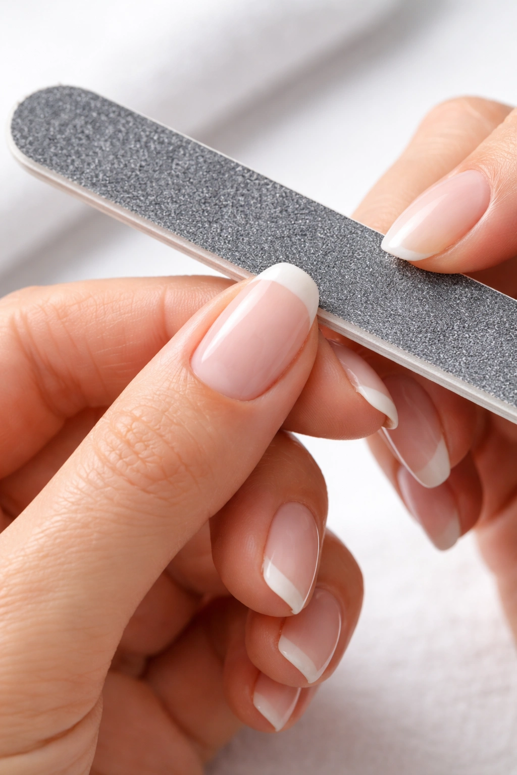 Hand filing nails for DIY squoval/oval shapes