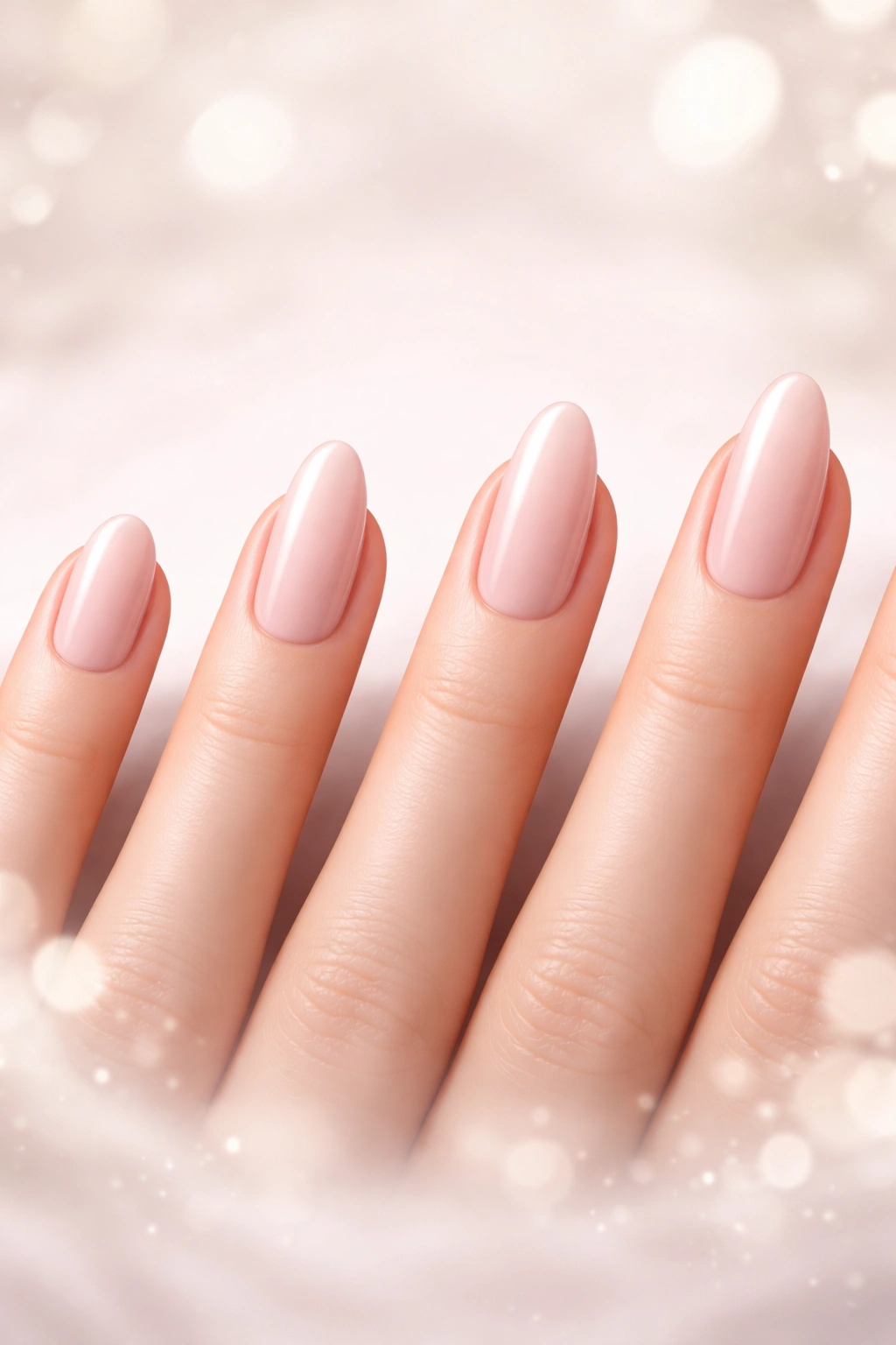 Composite showing progressively longer long oval nails from left to right.