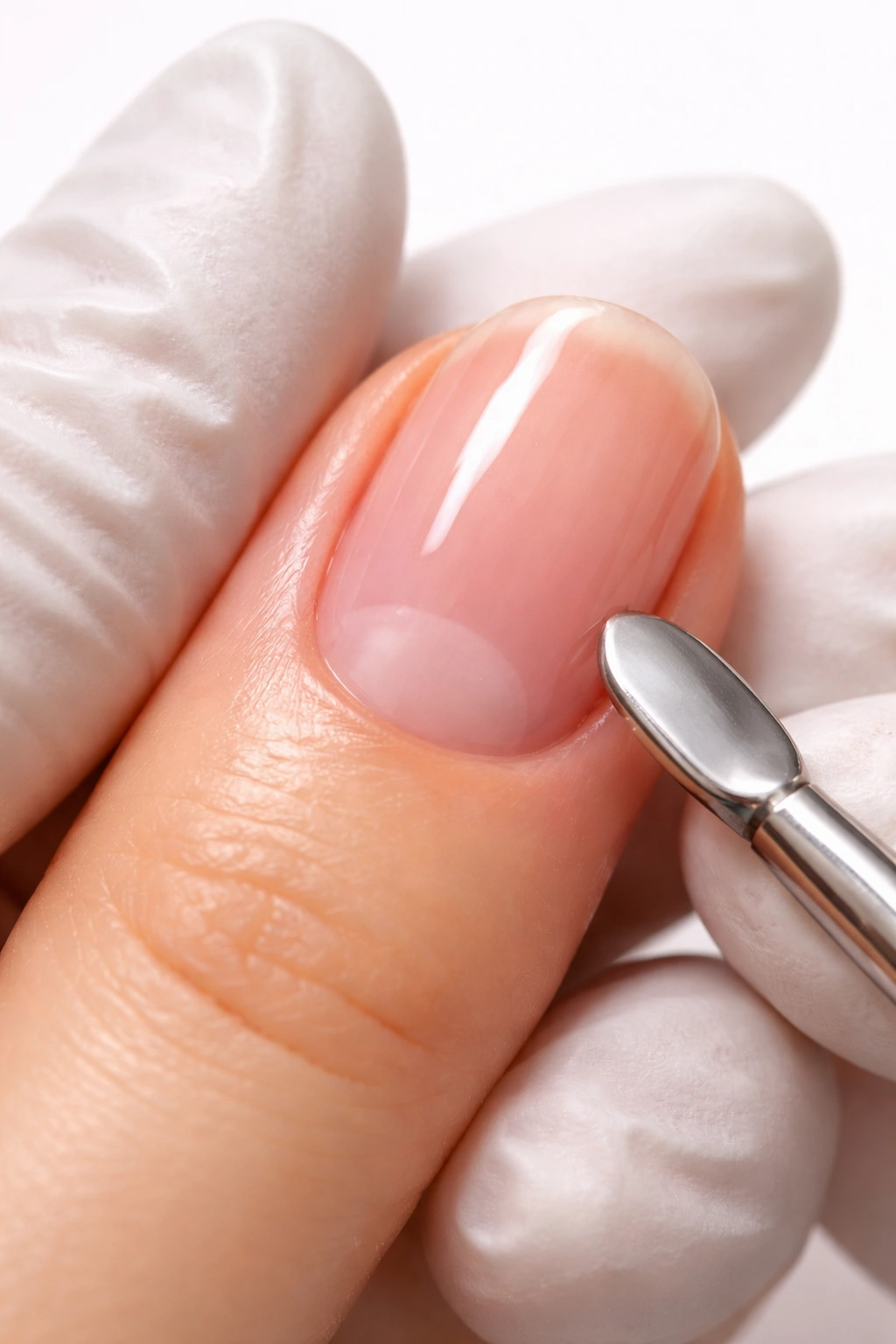 Healthy natural nail with smooth cuticle and shine