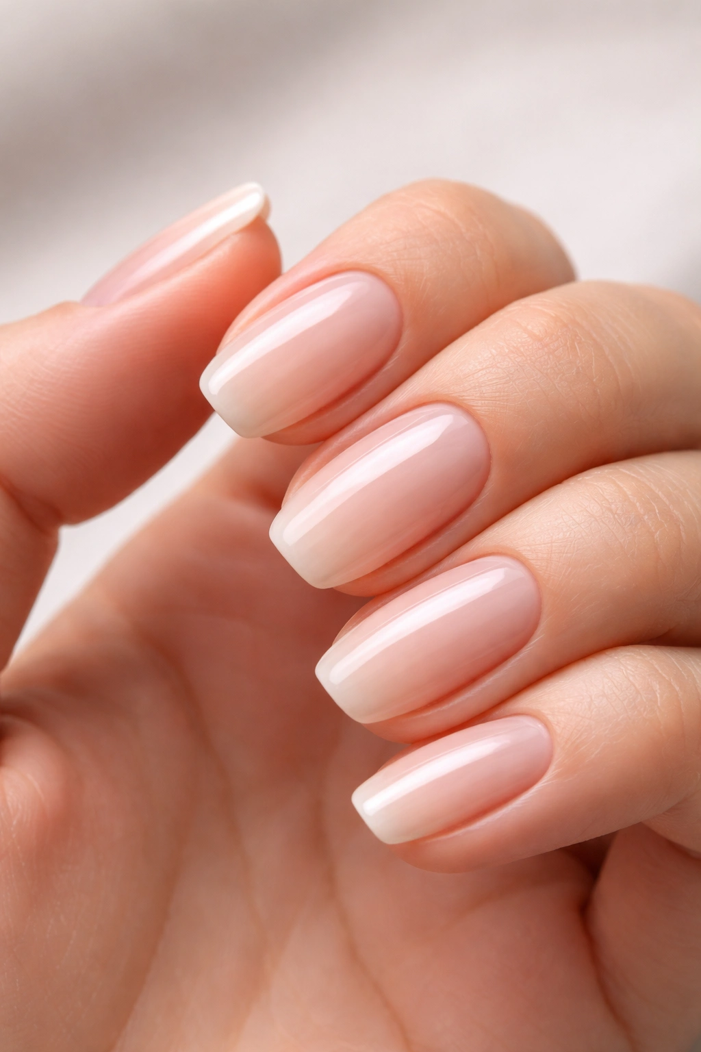 Healthy nails close-up with smooth surfaces under natural light