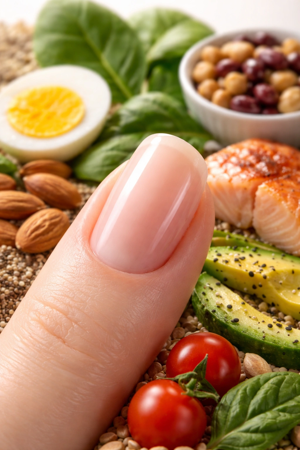 Healthy-looking fingernail with strong, smooth surface