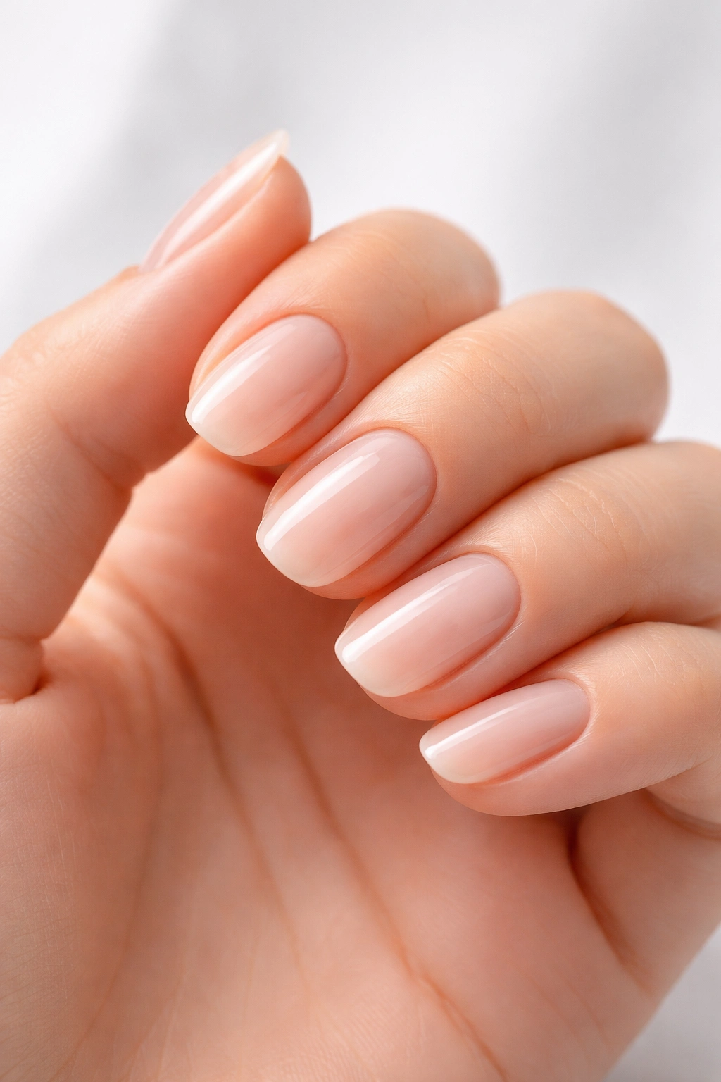 Close-up of a healthy natural nail on a clean background highlighting safety and health.