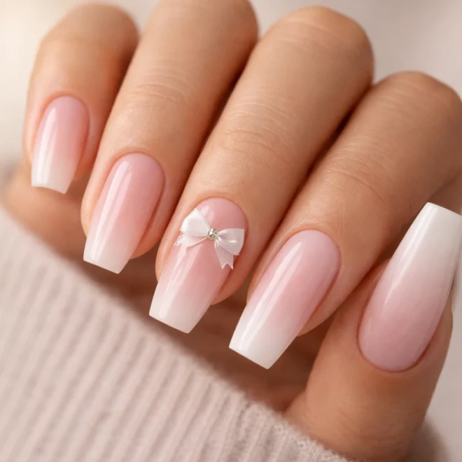 15 Bow Ballerina Nails for a Cute Look