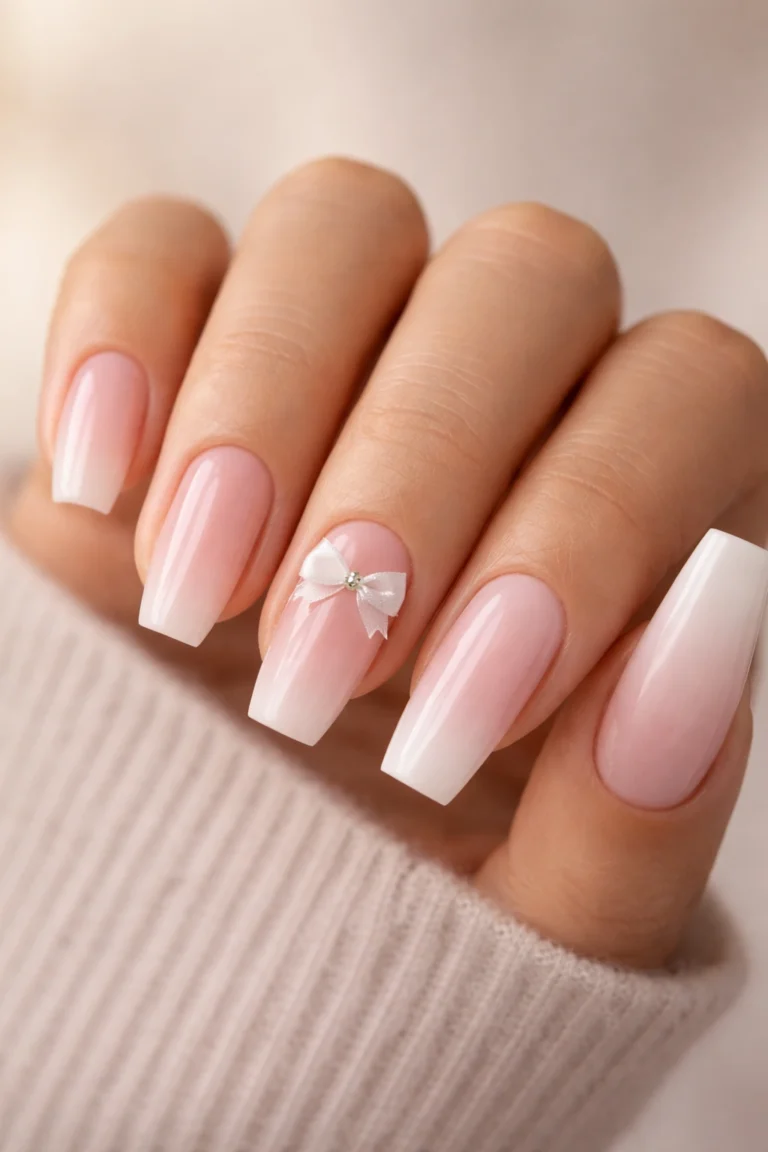 15 Bow Ballerina Nails for a Cute Look