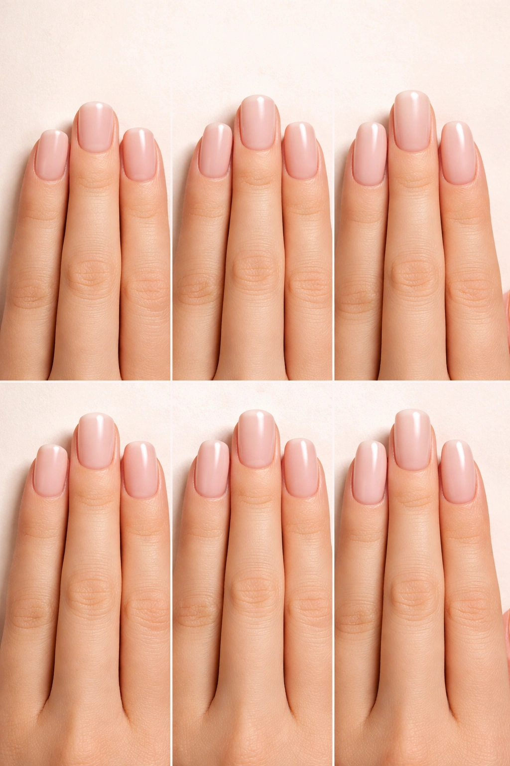 Nails of varying lengths in a single shape to show suitability across lengths