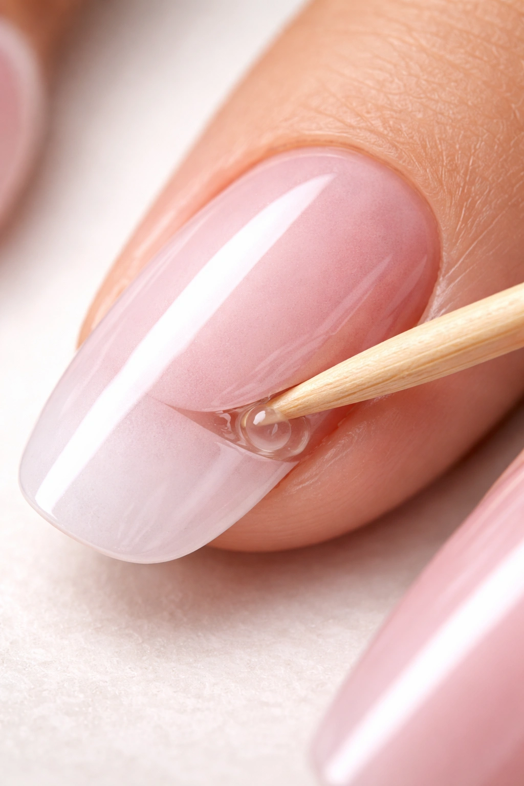 Nail edge lift with glue application for a quick repair