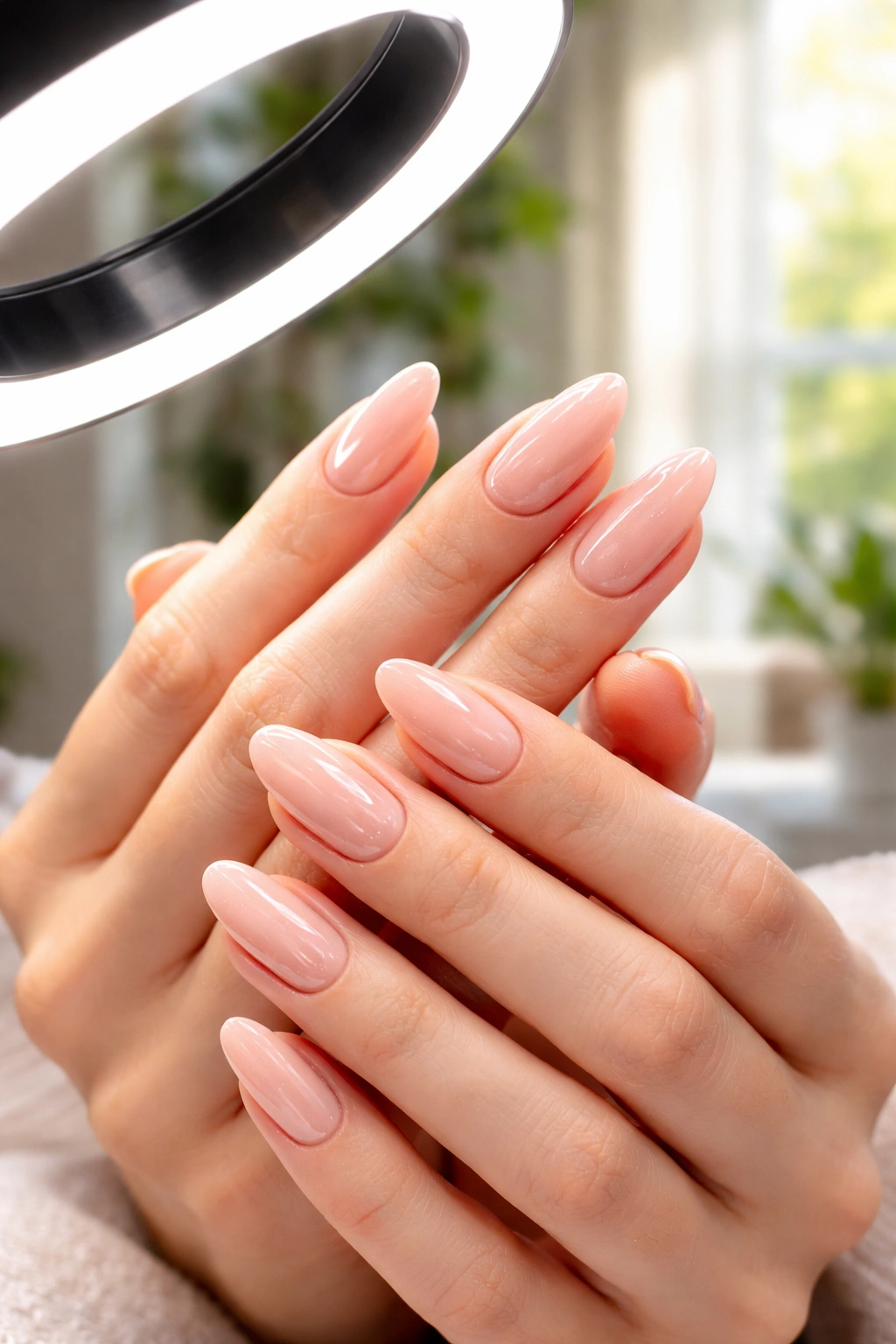 Nails lit evenly with a ring light for accurate color and shine