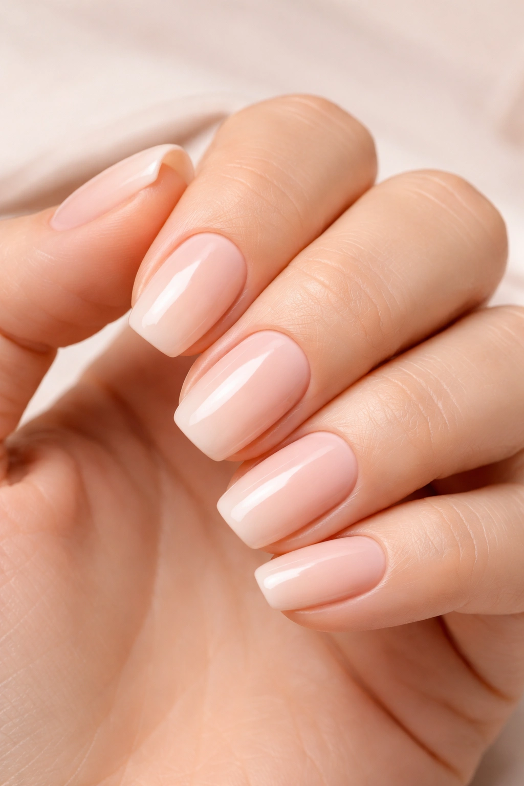 Well-maintained gel nails with minimal regrowth