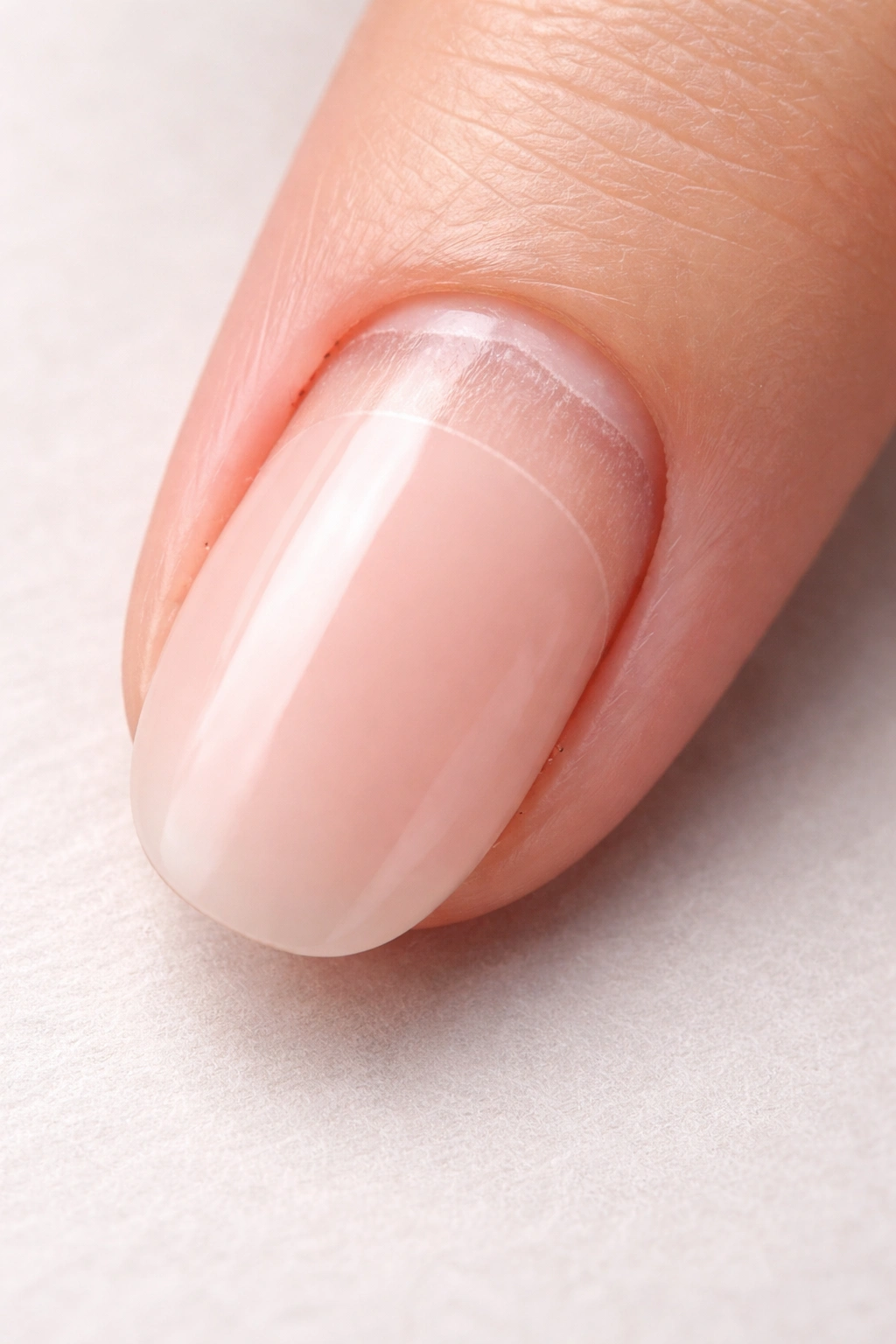 Nail with visible growth line showing maintenance timeline