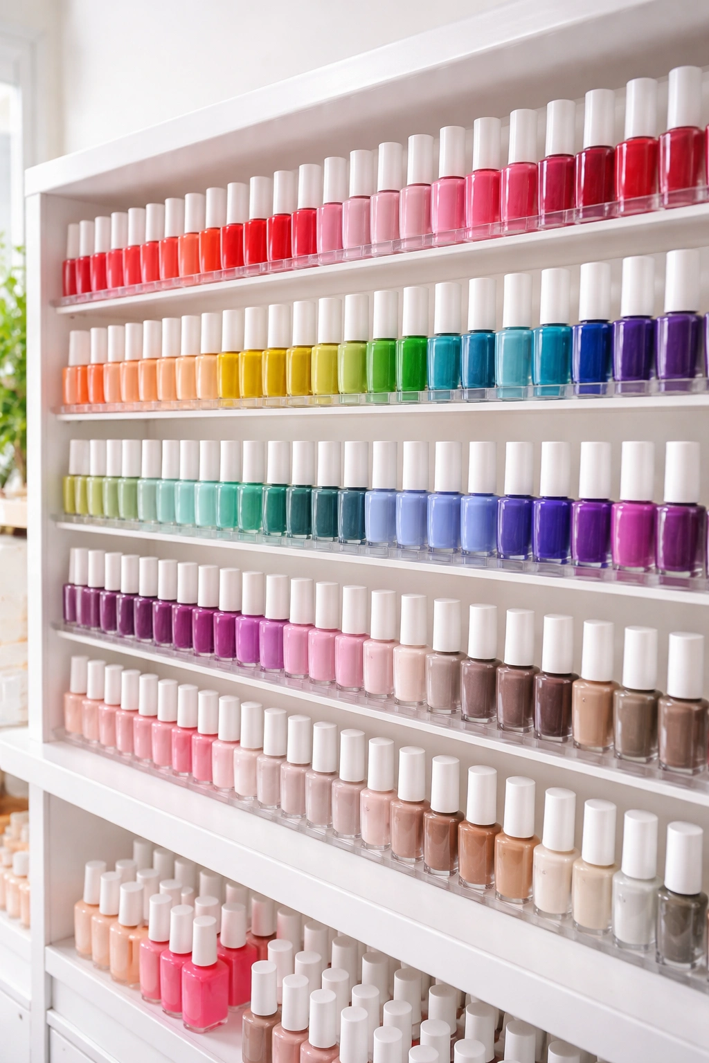Nail polish color gradient display for organization