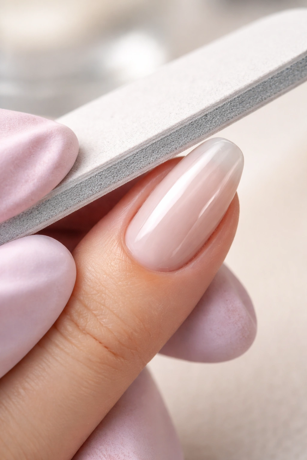 Glass-smooth nail surface prepared for chrome