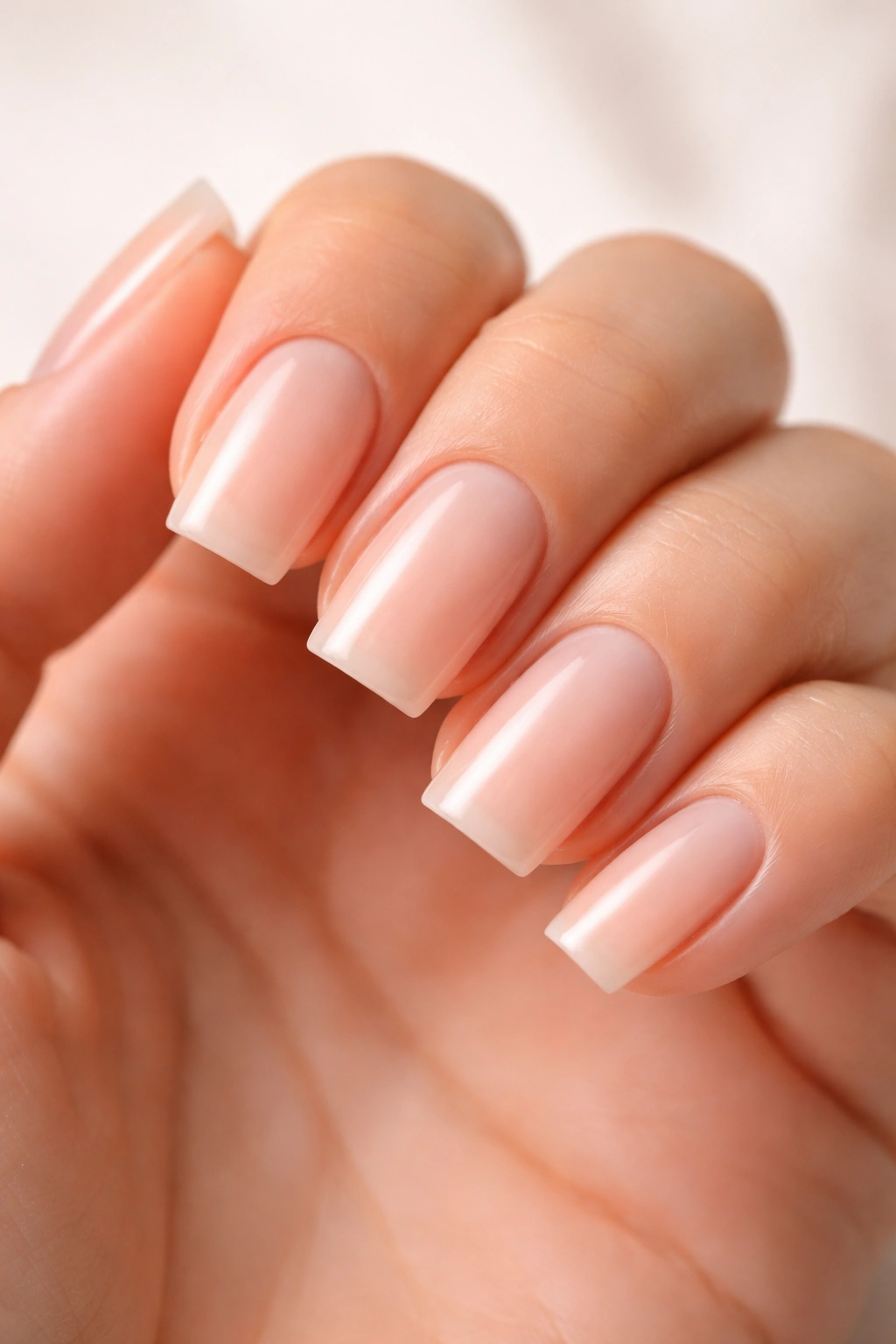 Close-up of hand showing nails with rounded vs crisp corners for assessment