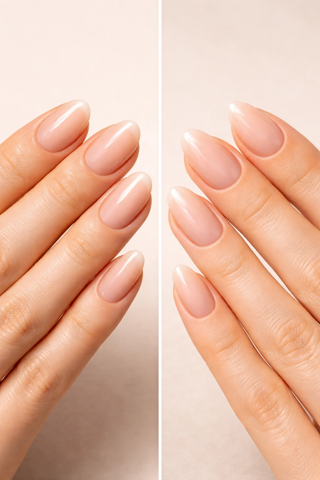 Side-by-side oval and almond nails illustrating takeaways
