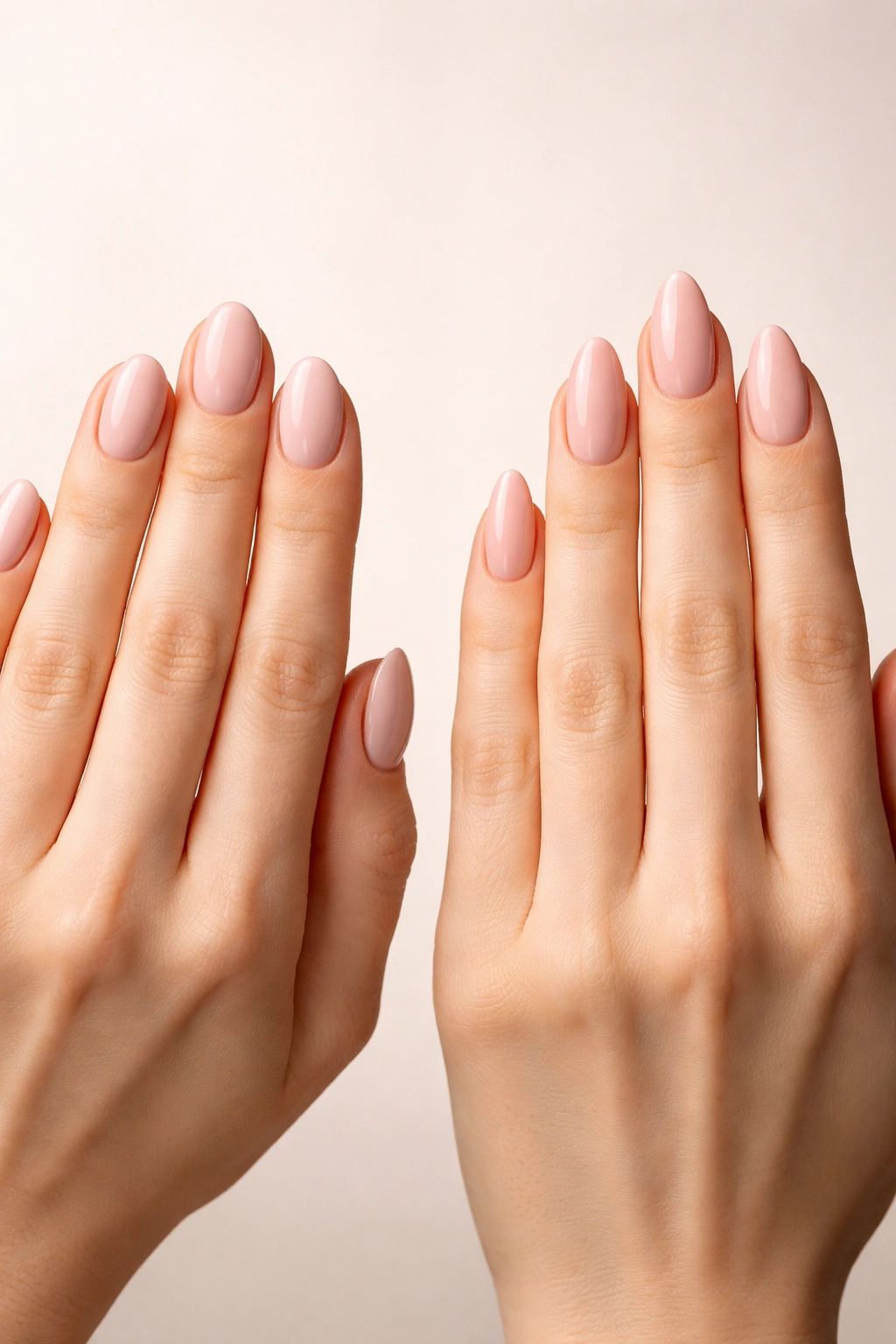 Oval vs almond nails on different hand shapes showing best fit