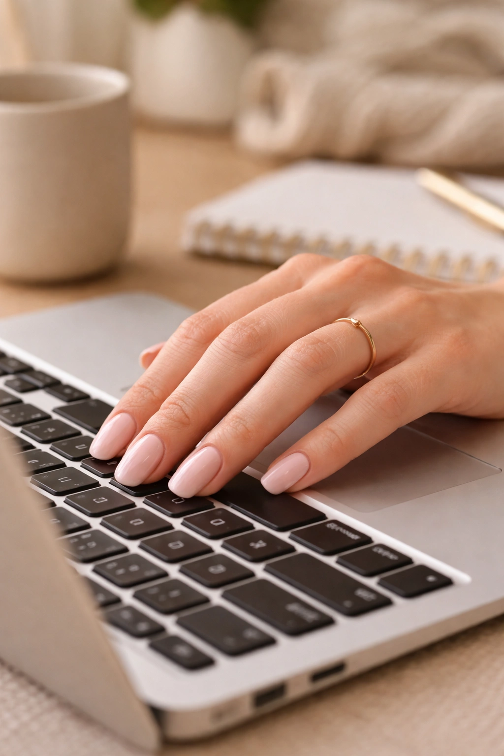 Oval nails show comfort and everyday usability