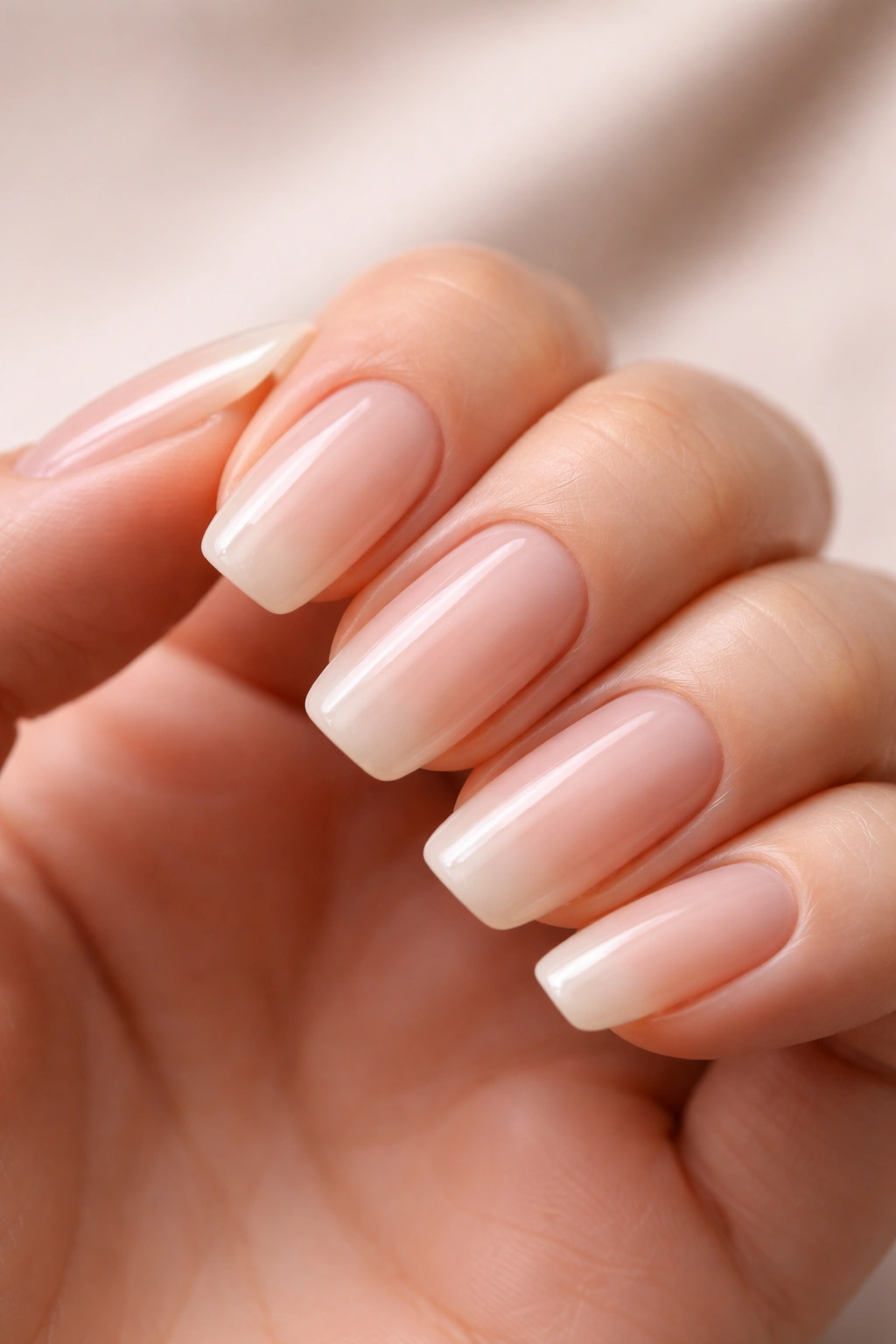 Close-up of a hand showing nails with growth and maintained shape