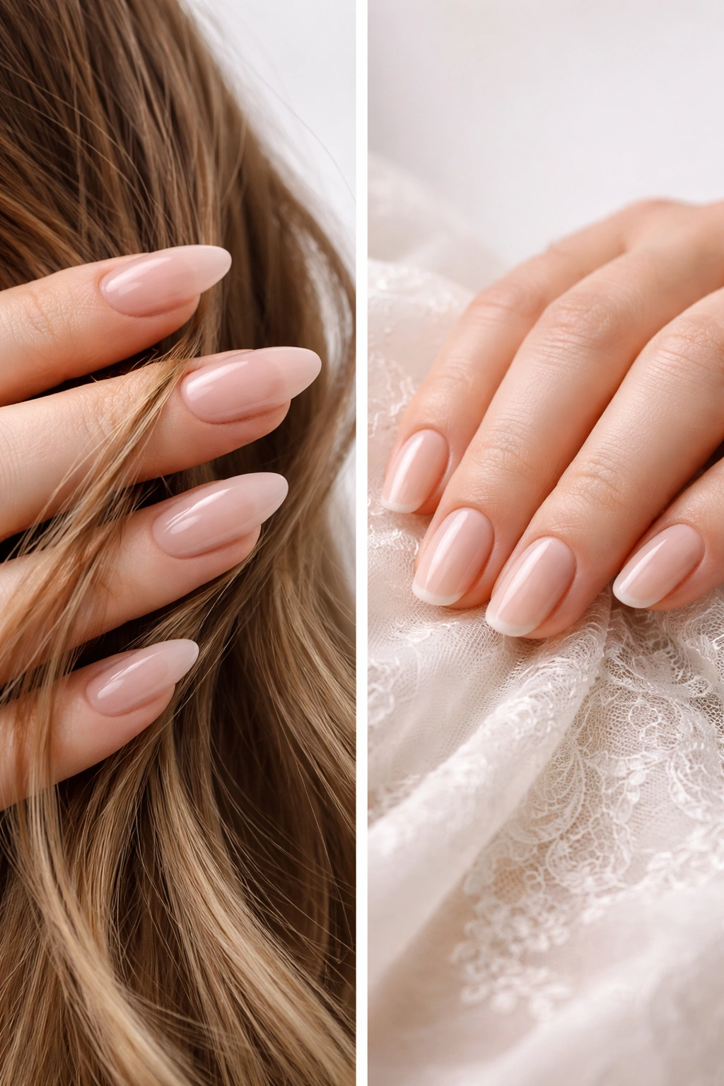 Nails interacting with hair and fabric in a close-up