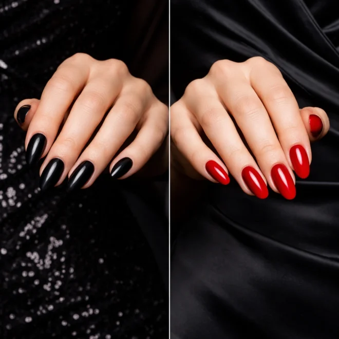 20+ Best Nail Colors to Wear With a Black Dress