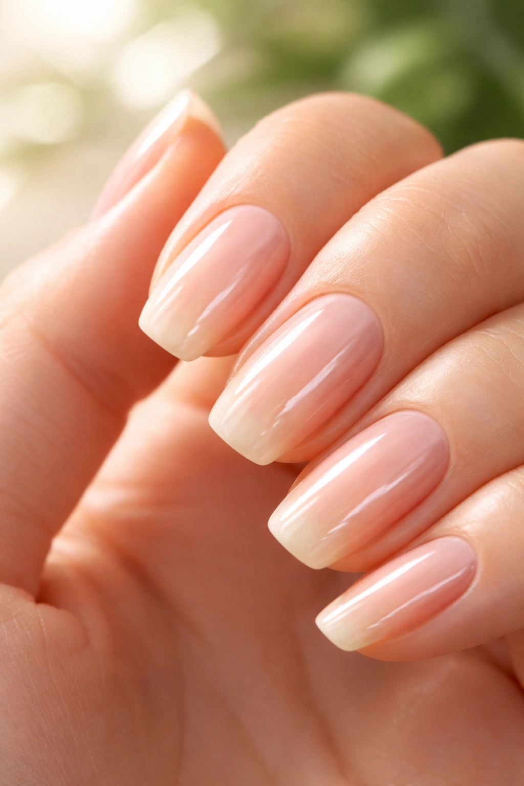 Healthy glossy nails suggesting strong nutrition