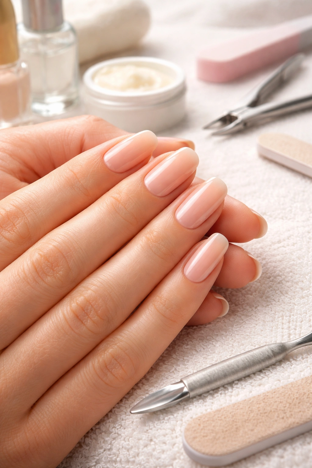 Clean, prepped nails ready for base coat