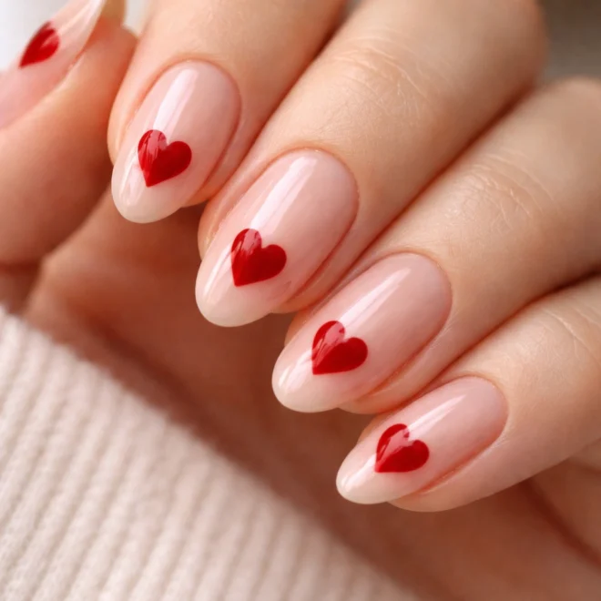 15 Short Heart Almond Nails You Will Want to Copy