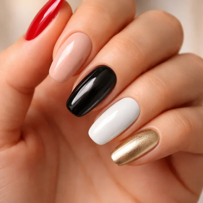 15+ Best Nail Colors That Go With a Red Dress
