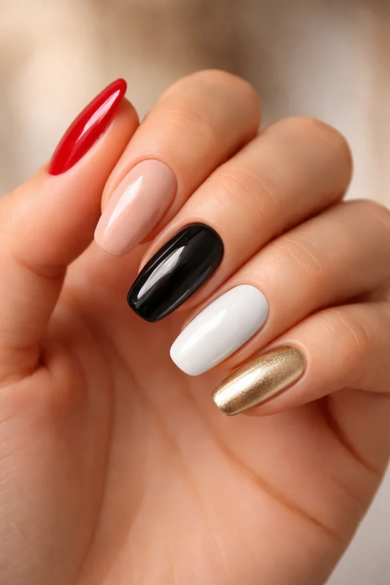 15+ Best Nail Colors That Go With a Red Dress