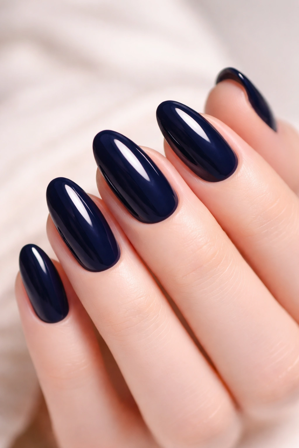 Nail close-up in navy blue
