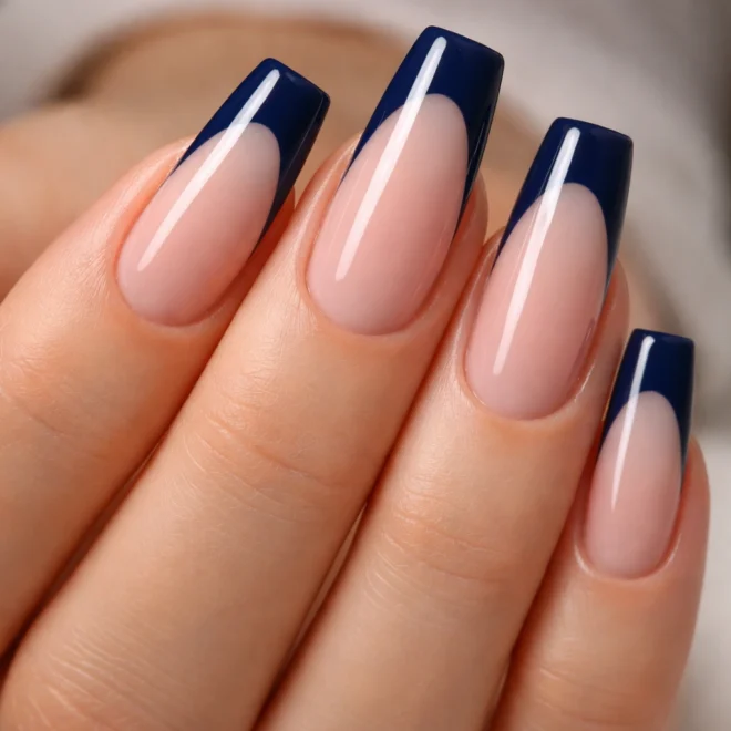 15 Blue French Tip Ballerina Nails That Stand Out
