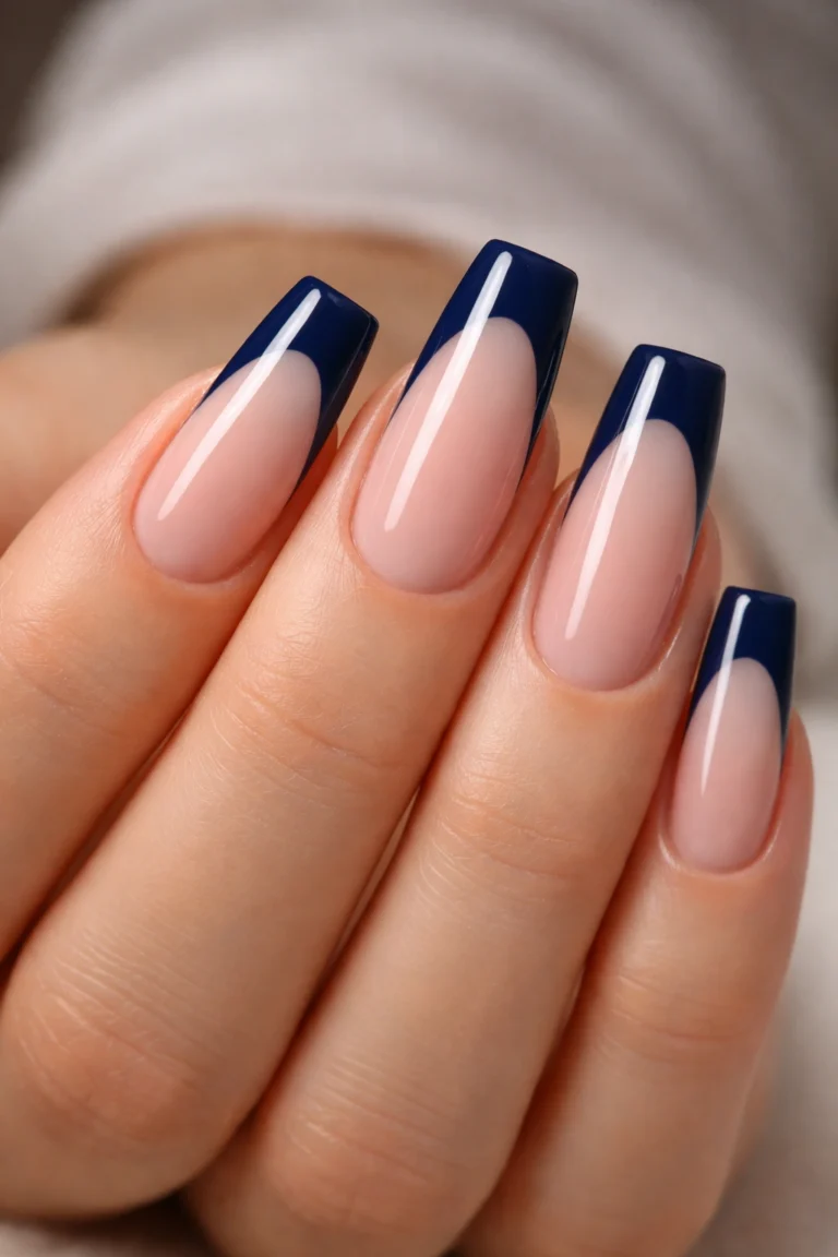 15 Blue French Tip Ballerina Nails That Stand Out