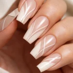 14 Curved Coffin Nail Designs for Medium Nails