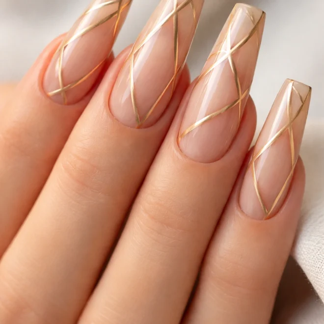 15 Curved Coffin Nail Designs for Long Nails