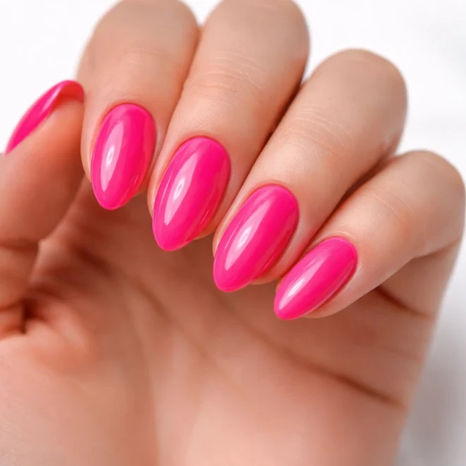 15 Short Hot Pink Almond Nails You Will Want to Copy