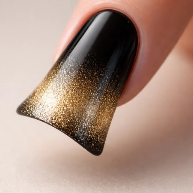 10 Black and Gold Duck Nail Ideas