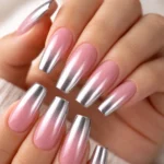 18 Chrome Coffin Nail Designs for Long Nails