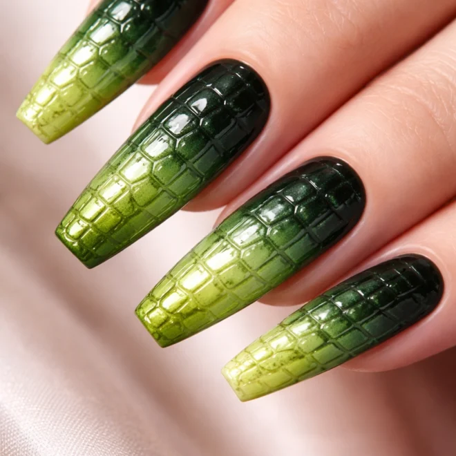 10 Crocodile Texture Nails for a Daring Look