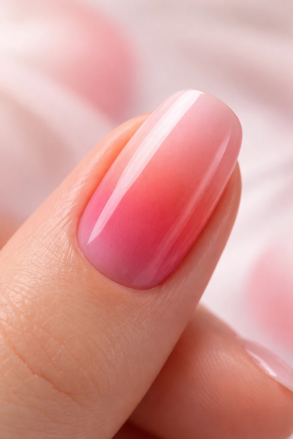 Nail showing a smooth ombré gradient from light to dark.