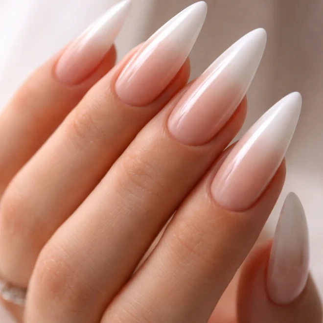 20 White Stiletto Nail Ideas