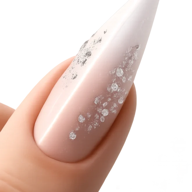 10 White Stiletto Nails With Rhinestones
