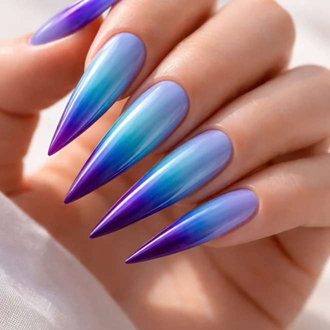 18 Blue Stiletto Nail Ideas