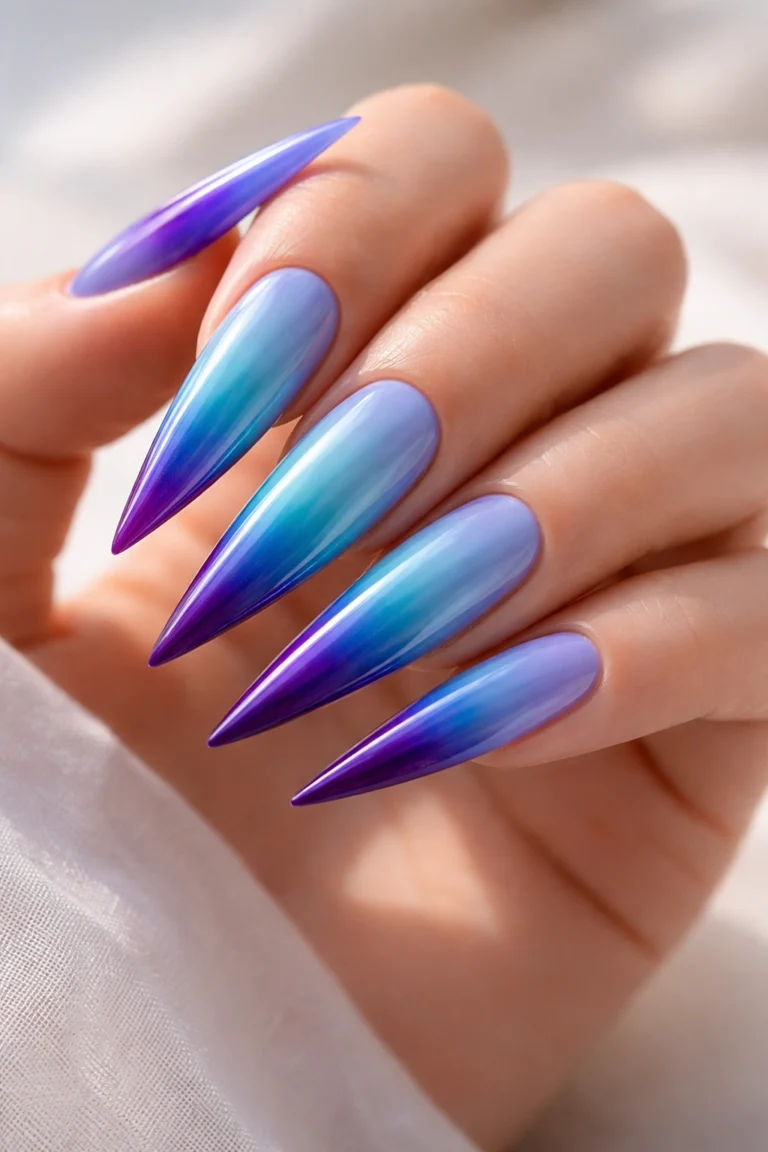 18 Blue Stiletto Nail Ideas