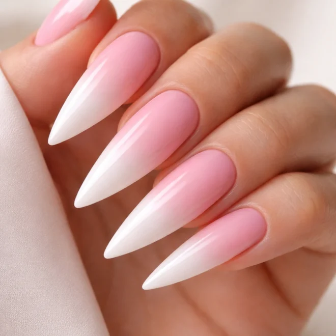12 Baby Pink Stiletto Nail Ideas