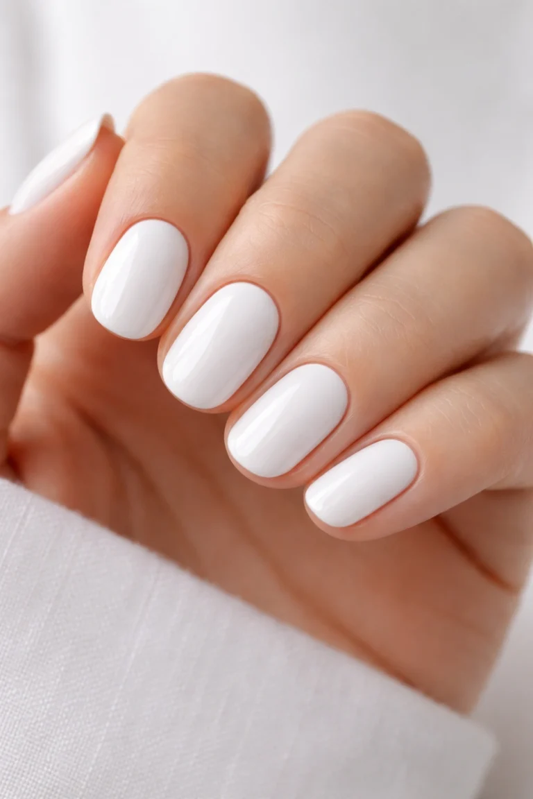 15 Clean White Short Oval Nails
