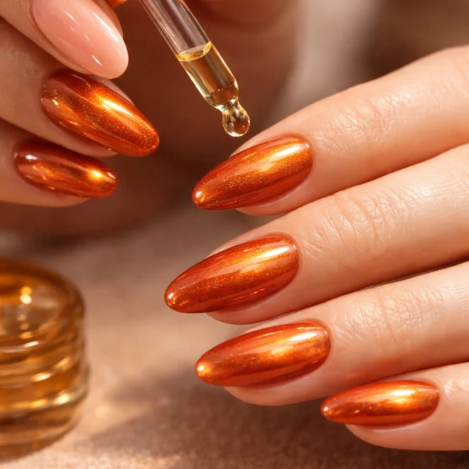 10 Orange Cat Eye Nails for a Fiery Warm Shift