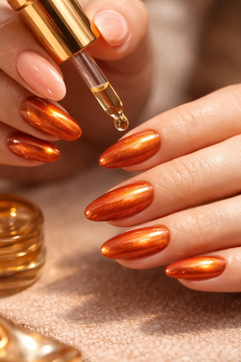 10 Orange Cat Eye Nails for a Fiery Warm Shift