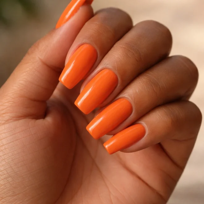 15 Orange Ballerina Nails That Pop