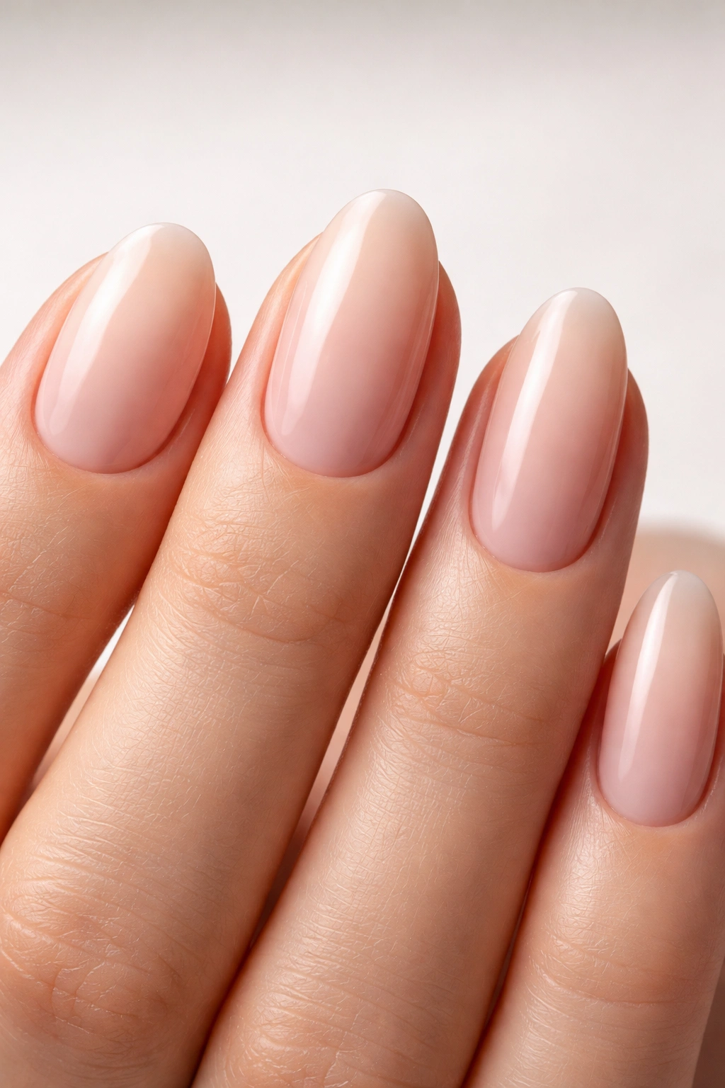 Close-up of fingernails showing true oval shapes and variations