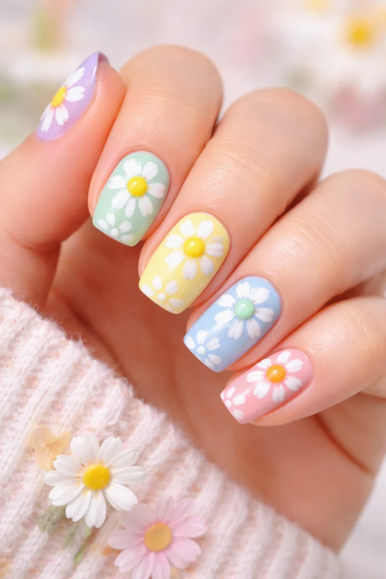 10 Daisy Nail Ideas That Look So Cute
