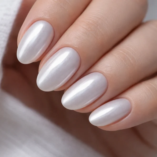 12 Very Short Icy-Tone Almond Nails